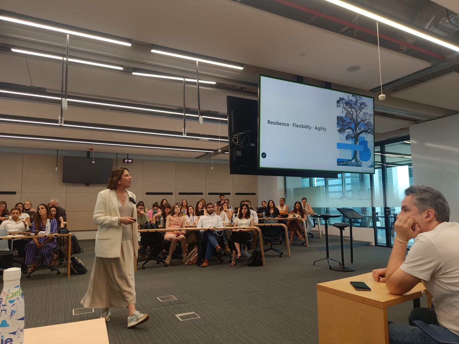 Cristina teaching an executive session